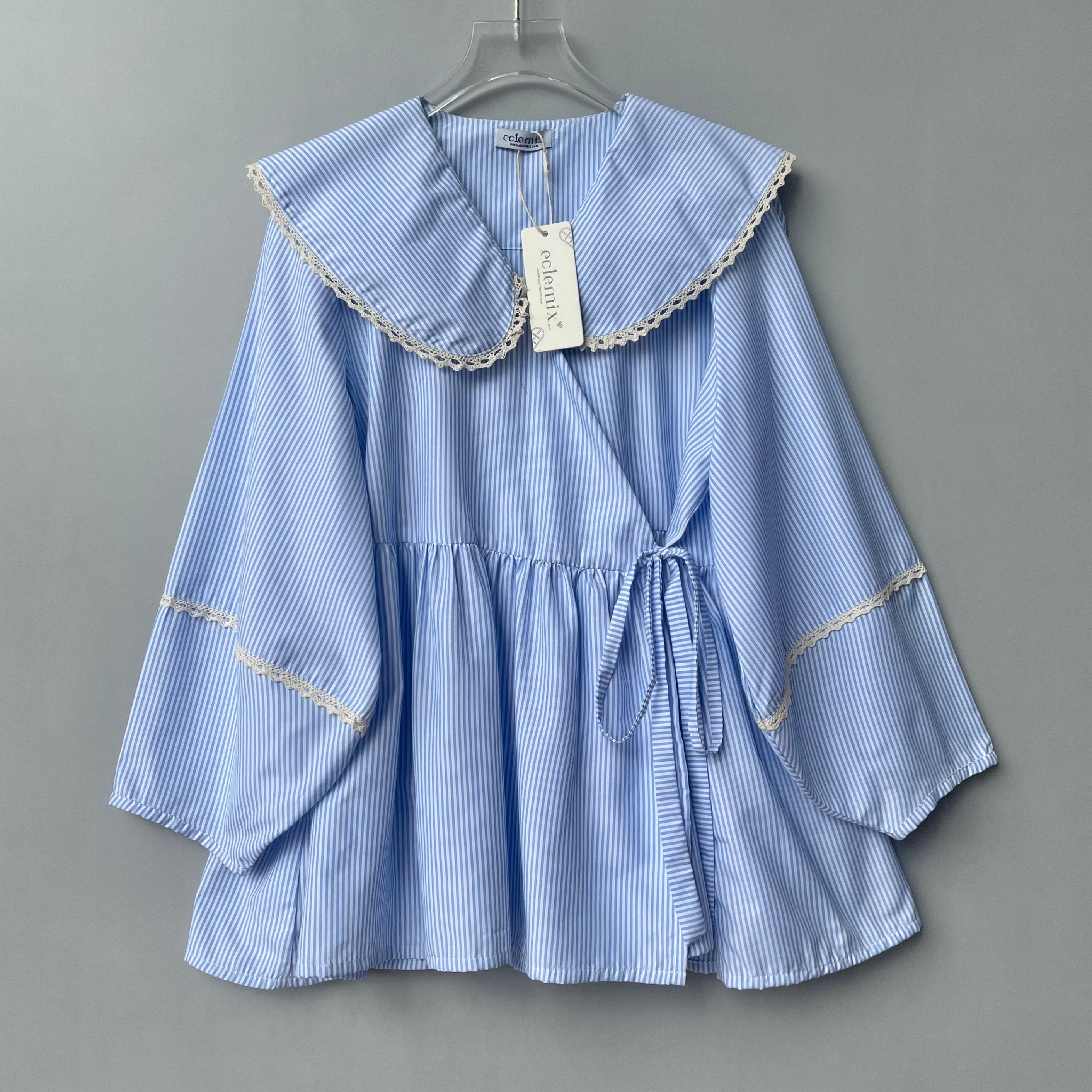 Image of Eclemix Top Ryusa | Atasan Wanita Blouse Kimono Motif Stripe